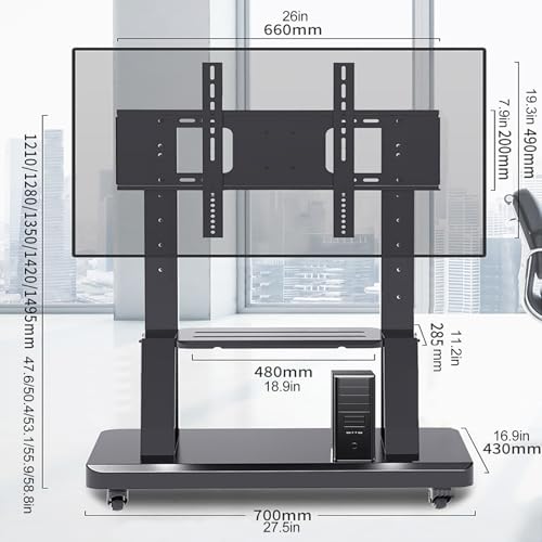 Soporte de TV rodante para pantallas LED de 32-75 pulg miniatura 2