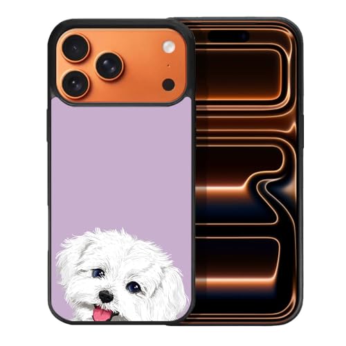 FINCIBO Anti-Scratch Soft Rubber Protective Shockproof Slim Case Cover Compatible with Apple iPhone 17 Pro Max 6.9 inch 2025 - Maltese Dog