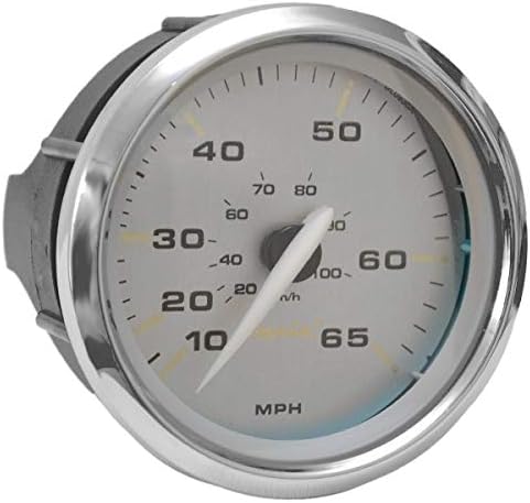 Faria Boat Speedometer Gauge SE9599A | Kronos Silver 3 1/4 Inch 65 MPH