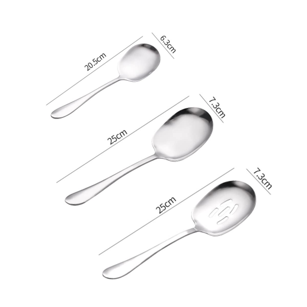 Set Di 3 Cucchiai Da Portata In Acciaio Inox - Per Buffet E Feste - Foto 12