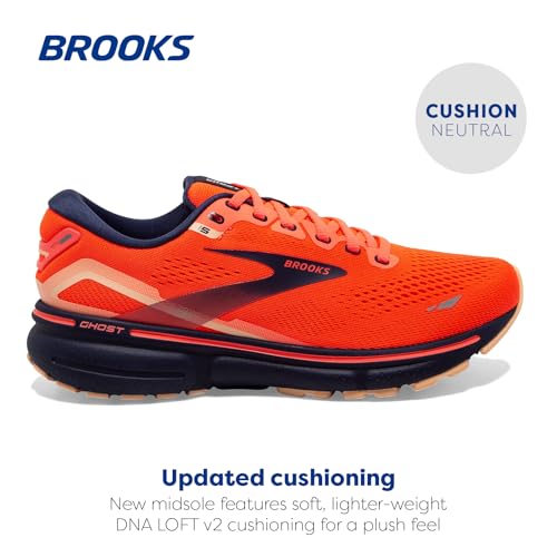 Brooks Brooks Women's Ghost 15 Neutral Running Shoe - Coral/Navy/Peach - 5 Medium