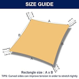 PureFit Rectangle Sun Shade Sails Outdoor 10 x 13 ft Sun Protection Sunshades UV Block Shade Canopy Patio Shades for Backyard Deck and Lawn Sand