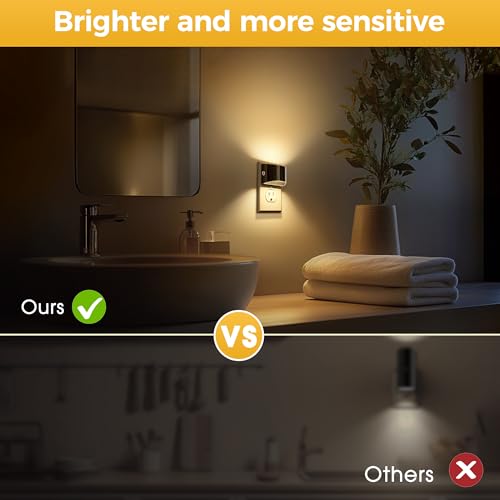 Image of L LOHAS LED Night Lights Plug into Wall, 2 Pack Modern Night Lights, Dusk to Dawn Sensor Nightlight,0-100LM Brightness Adjustable, 3000K Soft White