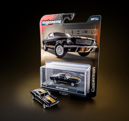 Image of Jada Majorette Collection - 1965 Shelby GT 350 1:64 Die-Cast Model Car with Rubber Tires & Display Case, for Collectors & Adults