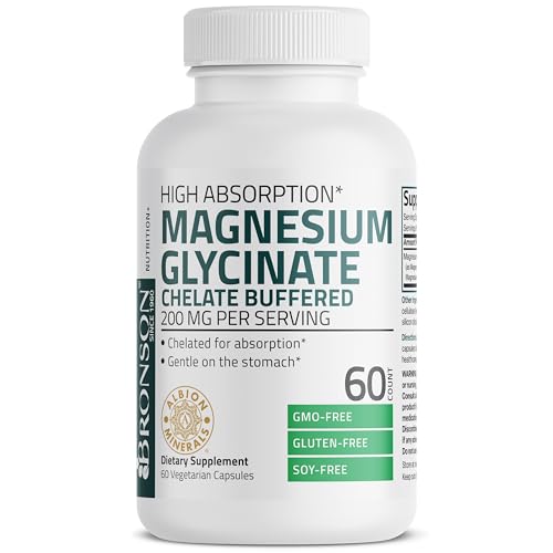 image for Bronson Magnesium Glycinate 200 MG per Serving Chelated for High Absor