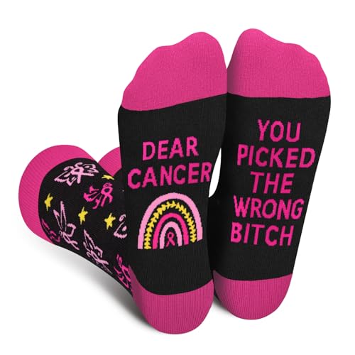 Cantustime - Cantustime Women's Breast Cancer Awareness Socks - Funny, Comfortable & Supportive - One Size Fits Most - 2 Count - A-Butterfly-01 - -22%