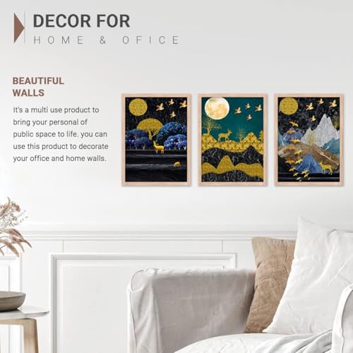 Image of kotart Modern Wall Art Framed Painting for Wall Decoration - Wall Paintings for Living Room, Bedroom - Big Size Wall Painting - Set of 3 - D (Art 9, 19x25 inch)