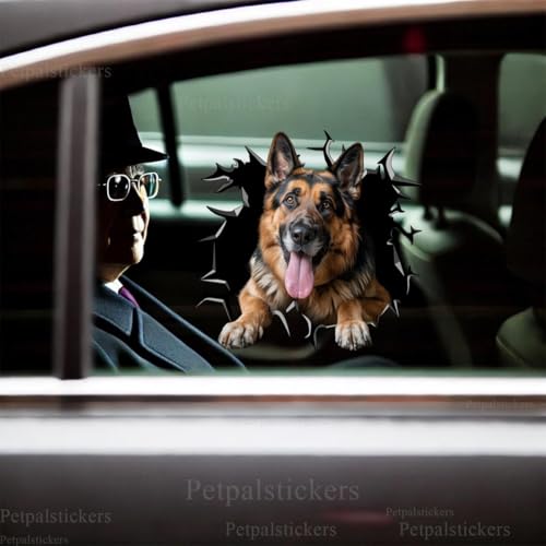 Image of Cute Dog Stickers for Car Window Decals Waterproof Funny Sticker (German Shepherd Car Stickers)