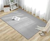 Couleur Unie Nouveau Tapis Velours Corail Gris dépression épais Doux Antidérapant Moquette Moderne Lavable Rugs pour Salon Chambre à Coucher Lit Tatami Décoration de la Maison Gros Rug -120×140cm