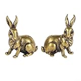 FUANA Statues de lapin chic en laiton à exposer sur tables et étagères