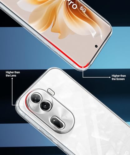 Image of WOW IMAGINE Crystal Clear Transparent Back Case Cover for Oppo Reno 11 Pro 5G | Full Device & Camera Protection Shockproof TPU Silicone Back Cover Case - Transparent