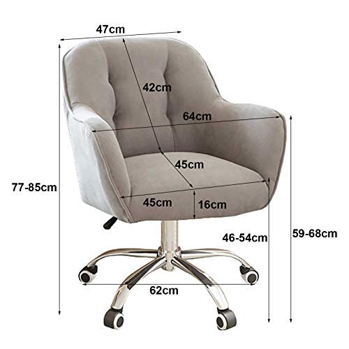 Chaise de bureau pivotante en flanelle avec hauteur réglable et dossier moyen - 3