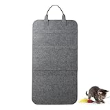 Feline Toy Bag – Bolsillo de fieltro montado en la pared, contenedor de varita para padre, organizador compacto para mascotas, equipo de juego interior, práctica unidad de almacenamiento | Accesorio