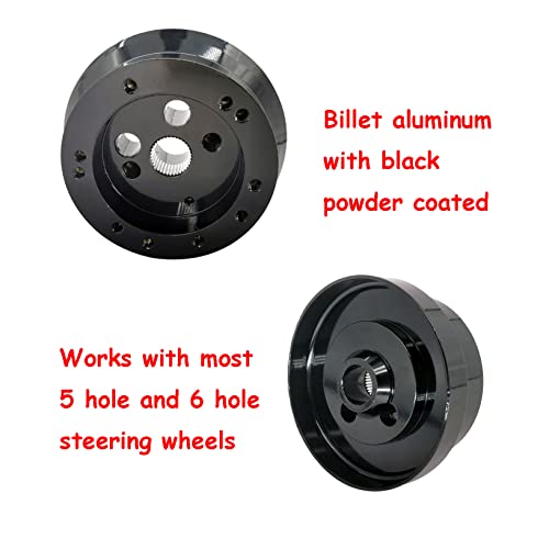Licbund 5 / 6 Hole Steering Wheel Hub Adapter Compatible With Gmc Chevy Pontiac Cadillac Truck Pickup (Black), Swa-01 #TOP2