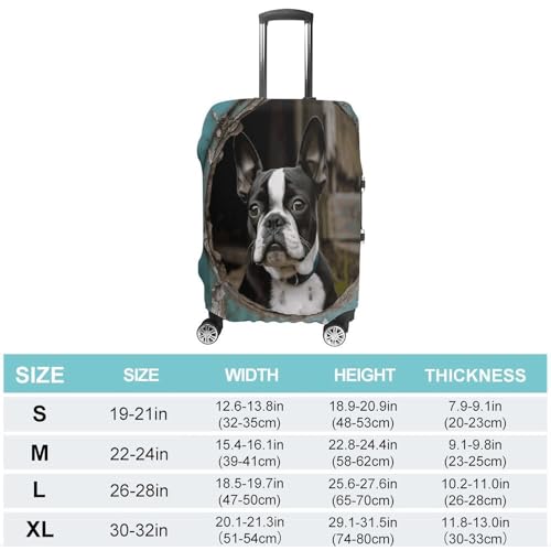 Travel Wheeled Suitcase Sleeve Dustproof Anti-scratch Boston Terrier Luggage Case Protective Cover For 19-32 Inch Luggage2