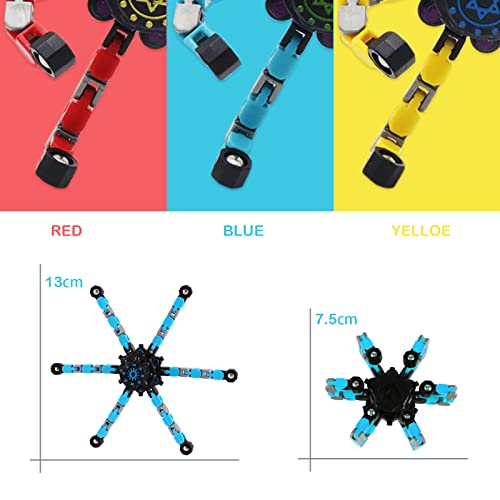Ukkuer Sensory Fingertip Gyro, Fidget Spinners Toys, Chain Mechanical Screw Torque Device, Transforming Robot Toy, Fingertip Gyro Decompression Toy For Children And Adults(3Pcs) #TOP6