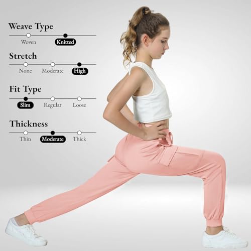 Image of EXARUS Girls Hiking Cargo Pants Joggers Teen Quick Dry Lightweight Slim Fit