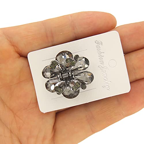 Carede 1.2 Inch Rhinestone Butterfly Claw Hair Clips Hair Clamp,Crystal Bow Hair Jaw Clip Barrettes For Girls Women,Pack Of 6 #TOP6