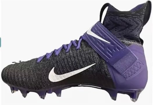Nike Alpha Menace Elite 2 Flyknit Men's Football Cleats Black Purple BV2077-011 Size 14.5
