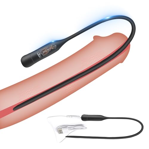 BDSMYEE Dilator Harnröhre Silikon Harnröhrenvibrator mit 10 Vibrationsmodus,Penis Vibrator Prostata Vibration Harnröhren Dilatatoren Männer,Penis Plug erotisches Sexspielzeug für Männer Solo (355 MM)