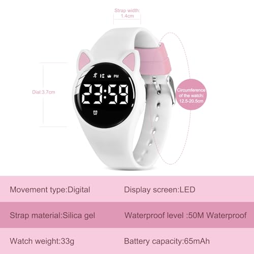Image of Kids Watches for Girls Boys Digital Sport Watch with Step Counter Pedometer Vibration Alarm Clock, No App Waterproof Fitness Tracker Kids Watch Boys Girls Teens Students Ages 5-16