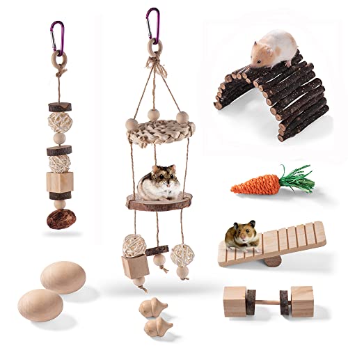 YOOHONG 10 Pack Hamster Toys Set，Hamster Chewing Toys,Small Animal Molar ...