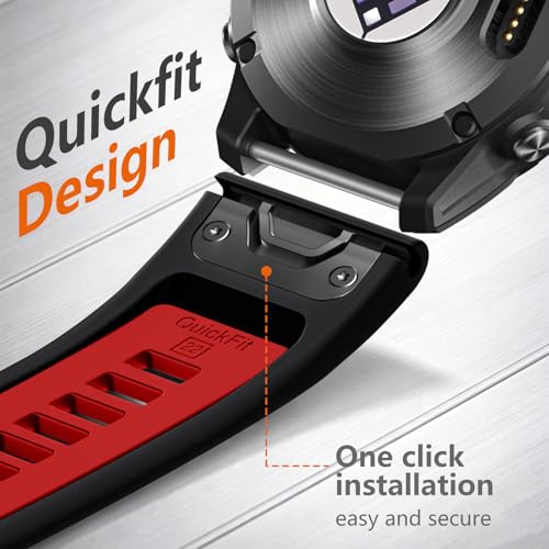 Silicone Quickfit 22mm Bands for Garmin Fenix 9/8 47mm Band/Fenix 7/Fenix 6 by Dirrelo - Used condition - Image 2