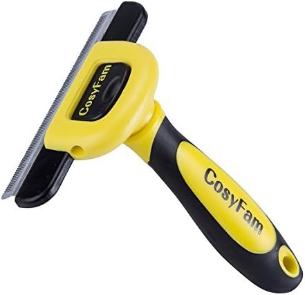 Dog Brush Cat Brush De Shedding Brush Grooming Tool for Short to Long Haired Pets in Small Medium and Large Size (Yellow)