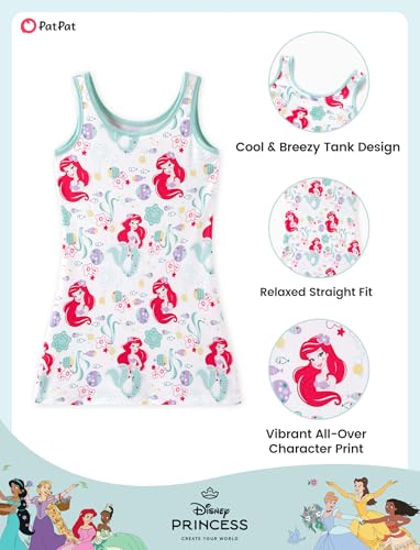 Image of Disney Stitch Princess Frozen Elsa Minnie Mouse Girls Tank Dress Sleeveless A-Line Sundress Summer Beach Clothes 2-9 Years
