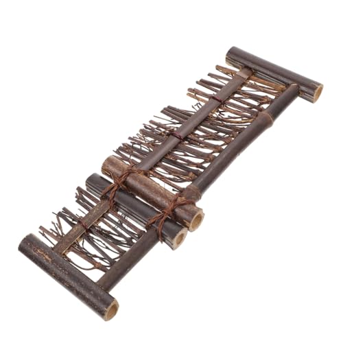 IWOWHERO Écran Décoratif Pliant En Tressé Naturel Style Clôture Décoration Zen Pour Cérémonie Du Thé Paravent Miniature Pour Aménagement Paysager Brun