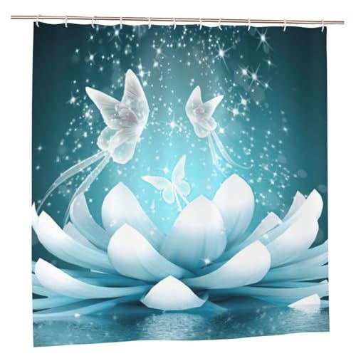 Rideau de douche de qualité supérieure en polyester imprimé lotus durable