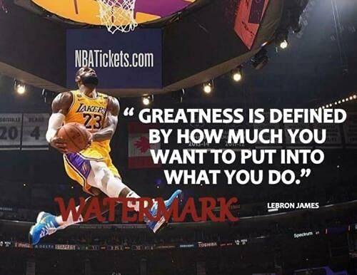 WOLFWOOD STUDIOS 8x10 LEBRON JAMES GREATNESS IS DEFINED BY HOW MUCH..CELEBRITY QUOTE PUBLICITY PHOTO