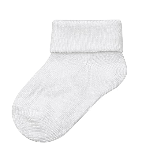 Baby Boys and Girls Cotton Socks with Fold-Over Cuff, 12-Pack, White, 3-9 Months2
