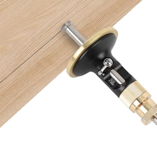 VISLONE Wheel Marking Scriber Wood Scribe Tool with Rolling Cutter 0-12cm Marking Range Scriber Solid Wood Marking Guide for Woodworking Carpenter