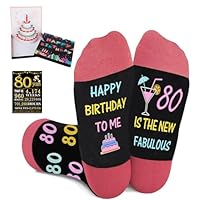 80th Birthday Gifts for Women, Funny Socks for Women with 3D Pop Up Greeting Card and Poster Anniversary Card, Gifts for 80 Year Old Woman, 80th Birthday Decorations Gift