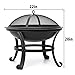 KINGSO Fire Pit, 22'' Fire Pits Outdoor Wood Burning Steel BBQ Grill Firepit Bowl with Mesh Spark Screen Cover Log Grate Wood Fire Poker for Camping Picnic Bonfire Patio Backyard Garden Beaches Park