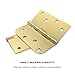 goldenwarm Pack of 3 4in Door Hinges Brushed Brass Gold Door Hinges Butt Hinges with Square & Round Corners, Interior Door Hardware