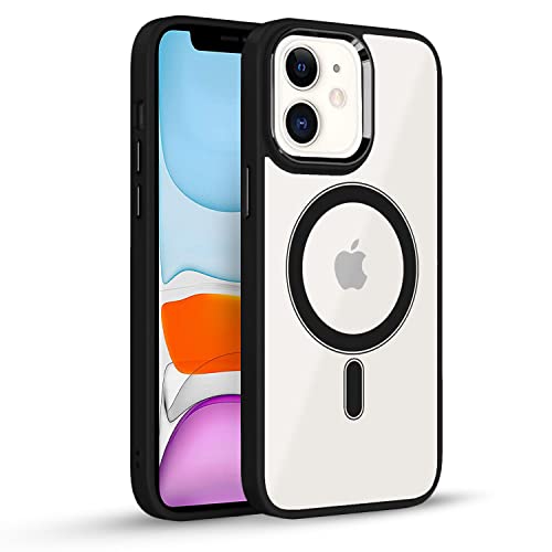 Image of Pikkme iPhone 11 Back Cover | Support Mag-Safe Wireless Magnetic Charging | Hybrid Crystal Clear Transparent Case for iPhone 11 [TPU + Polycarbonate] (Black)
