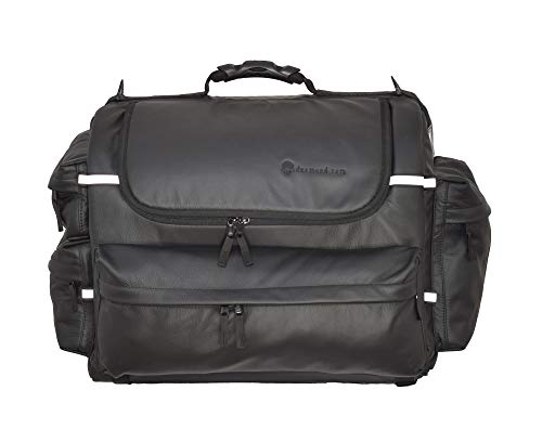 DEEMEED DISCOVERY motorcycle travel luggage, waterproof, 14.5-19.8 gallons capacity, motorcycle sissy bar bag (M, Italian leather)