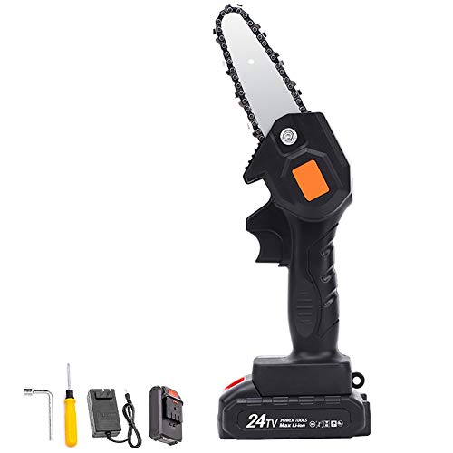 Desert camel Mini Kettensäge-Set, Kleine drahtlose Hand Elektrosäge, tragbare elektrische Pruning Säge für Holz Schneiden Obstbaum Pruning,1 Battery Cover
