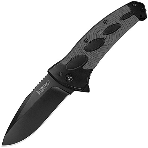 Kershaw Identity Tactical Drop Point Pocket Knife (1995), Features SpeedSafe Assisted Opening, Frame Lock, Reversible Deep Carry Pocket Clip and Textured Handle (Box package),Black