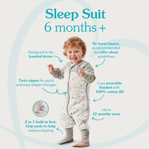 Image of Love to Dream Warm Toddler Sleep Suit (24-36 Mo), Super Soft Temp Regulating Sleeping Sack, 2.5TOG Warm Wearable Blanket, White