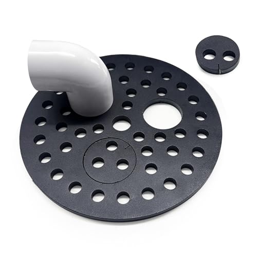 Baudelun 6-1/2 inch Drain Cover with Integrated Ports, Floor Drain with Removable Round Disc...