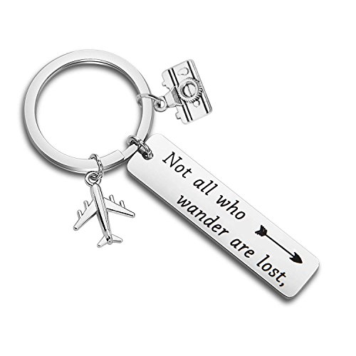 SEIRAA Not All Who Wander Are Lost Bracelet Wanderlust Gift Inspirational Jewelry For Wanderer Traveler (keychain)