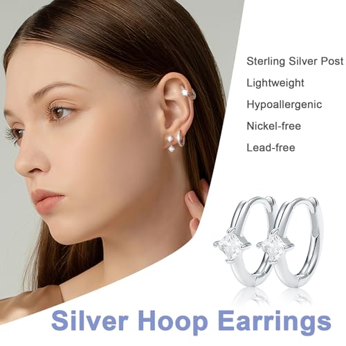 Earrings Set for Women, 14K Gold Plated Stud and Cartilage Earring Sets for Multiple Piercing, Hypoallergenic Stackable Small Huggie Hoop Earrings for Women Jewelry3
