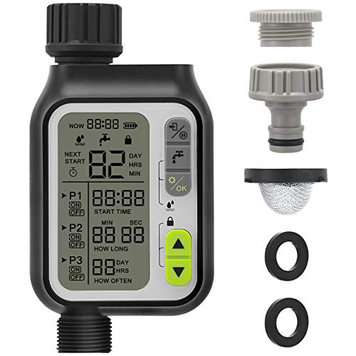 TREKOO Watering Timer Programmable Digital Hose Timer Faucet Timers Irrigation Tool for Garden Lawn Sprinklers