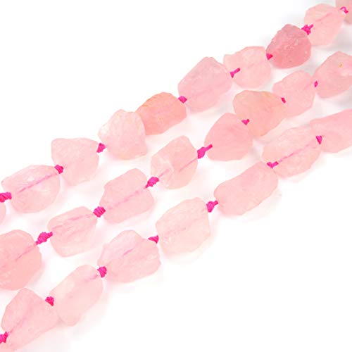 Natural Raw Pink Rose Quartz Crystal Quartz Nugget Rough Gems Stone 15 inch Chakras Healing Gemstone Loose Beads GA-C8