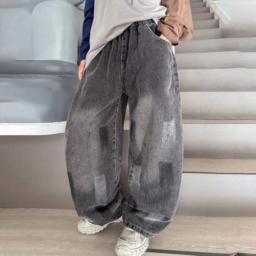 Pantalones vaqueros cómodos para niños que evitan rigidez con mezclilla elástica holgada 3