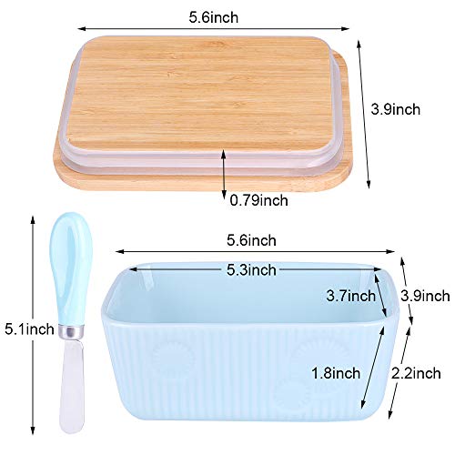 image for Ceramic Butter Dish with Lid, Porcelain Butter Container Keeper with B