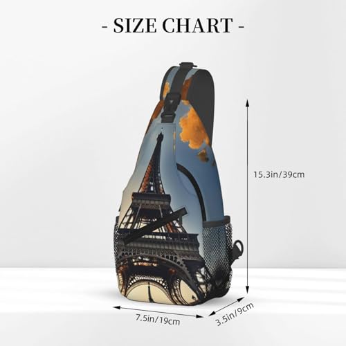 Morrales de cruzada con estampado Torre Eiffel Paris negro miniatura 3